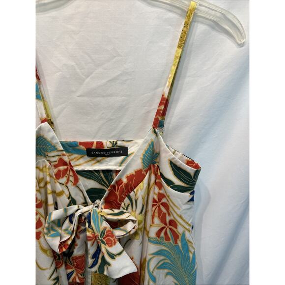 Sandro Ferrone Women's Small Top Italy Adjustable Strap Tie Front Fairy - Picture 4 of 10